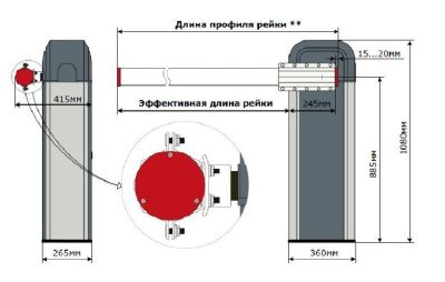 Стойка шлагбаума AN-MOTORS ASB6000R - правосторонняя фотография